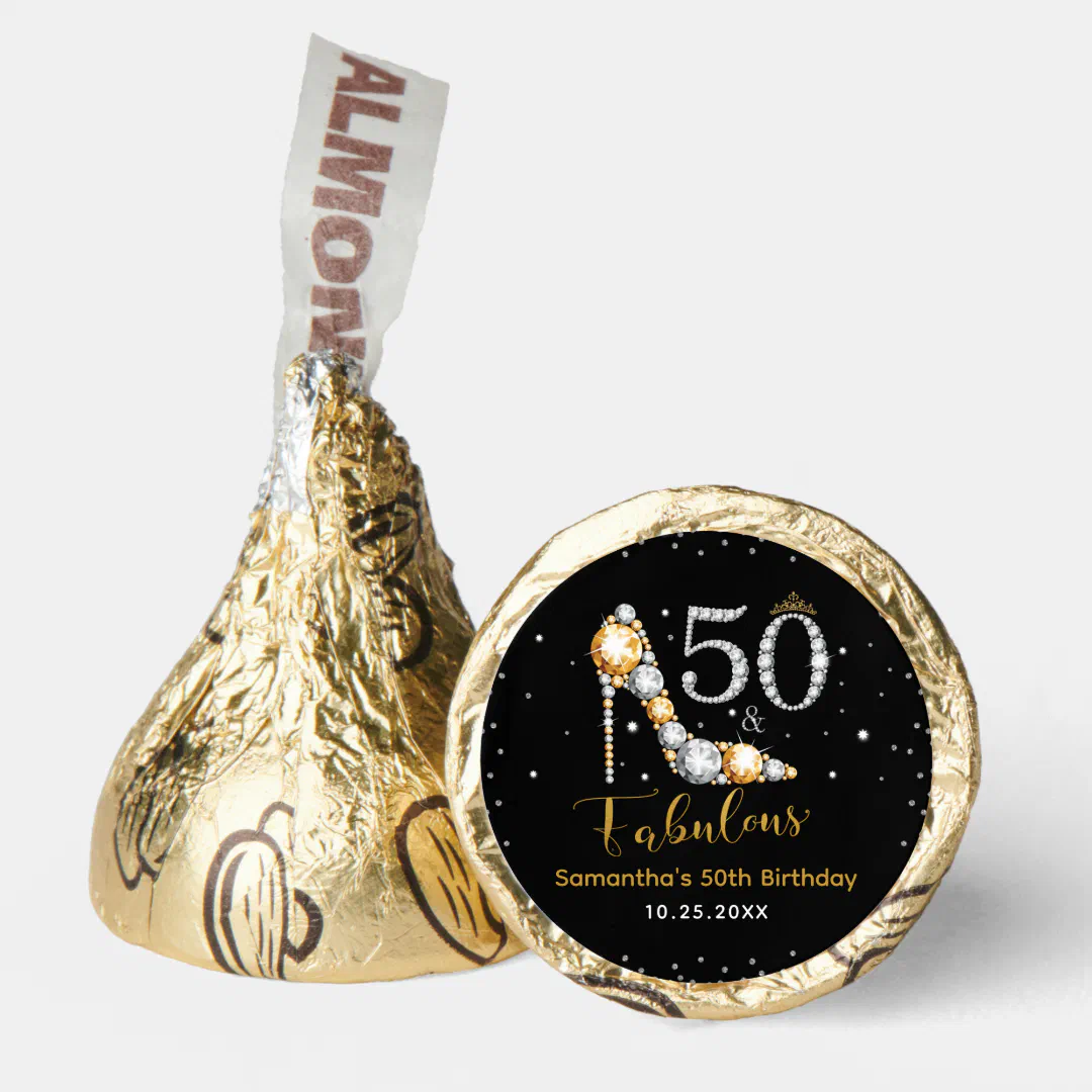 glam diamonds fifty and fabulous 50th birthday hershey s kisses